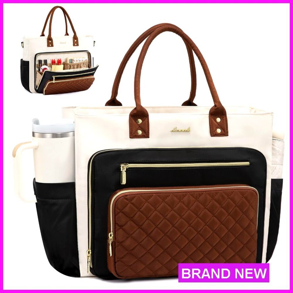 Professional Laptop Tote Bag Large Capacity Waterproof Work Travel Essentials
